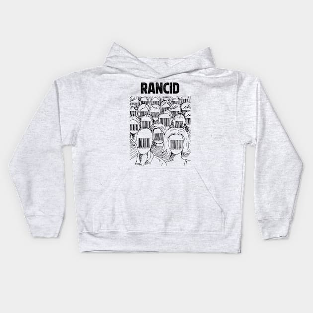 Barcode face Rancid Kids Hoodie by adima